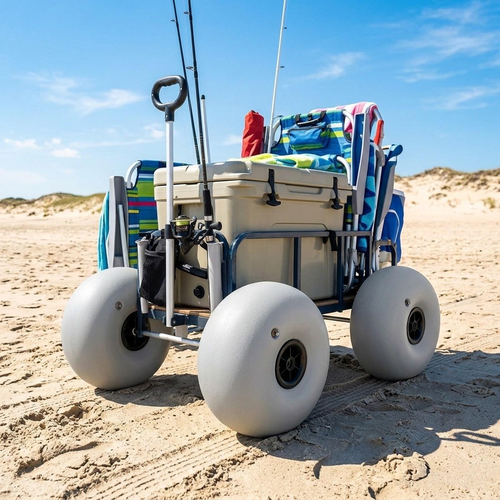 Sports Equipment Trolley - Wózek plażowy z kołami do piasku,